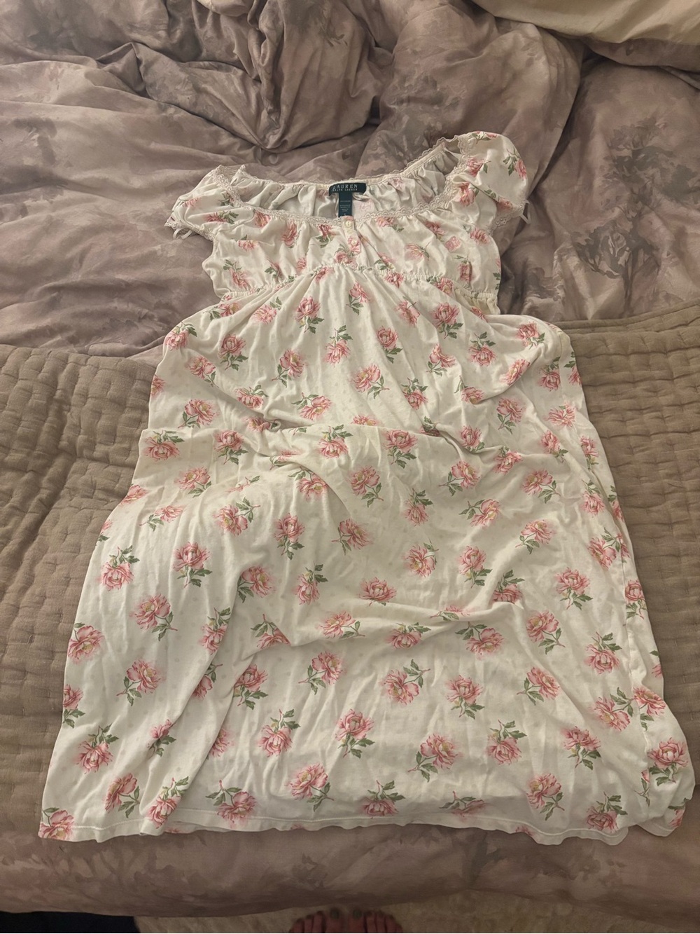 Lauren Ralph Lauren Women's Floral Print Cap Sleeve Dress Size Small